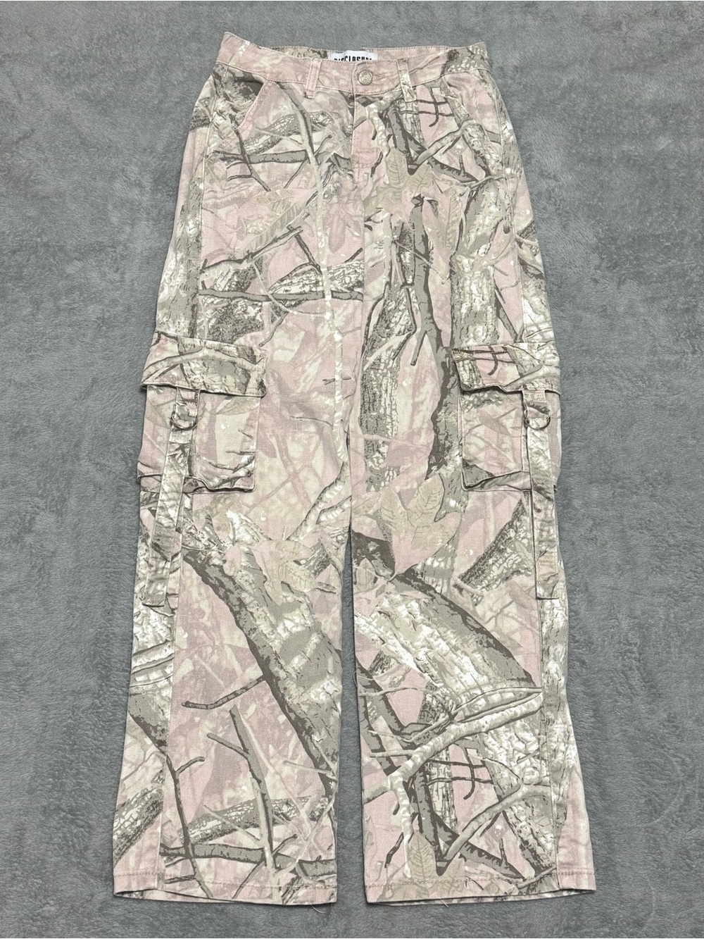 Disclosure Pink Camo Cargo Pants Sz 00/23 Womens Wide Leg Y2K Streetwear Baggy